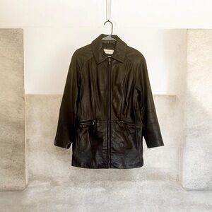 Jones New York Women’s Vintage Black Leather Jacket